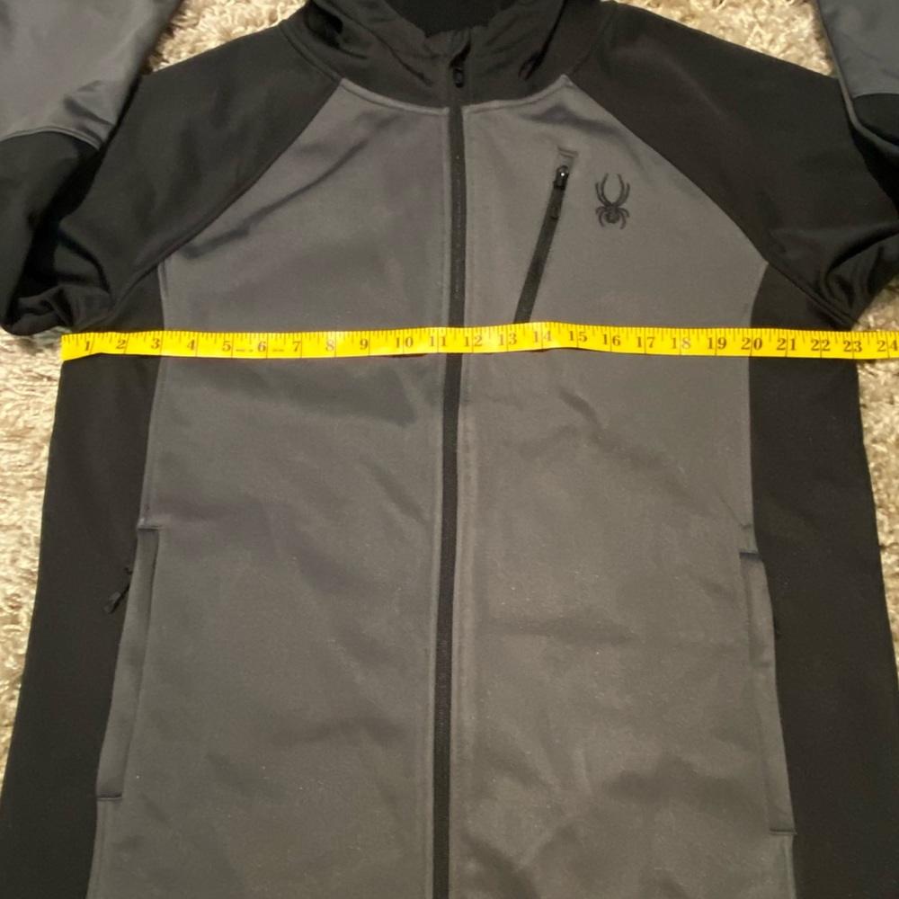 Spyder NWT Mens zip up hooded jacket black gray size large - Picture 9 of 13